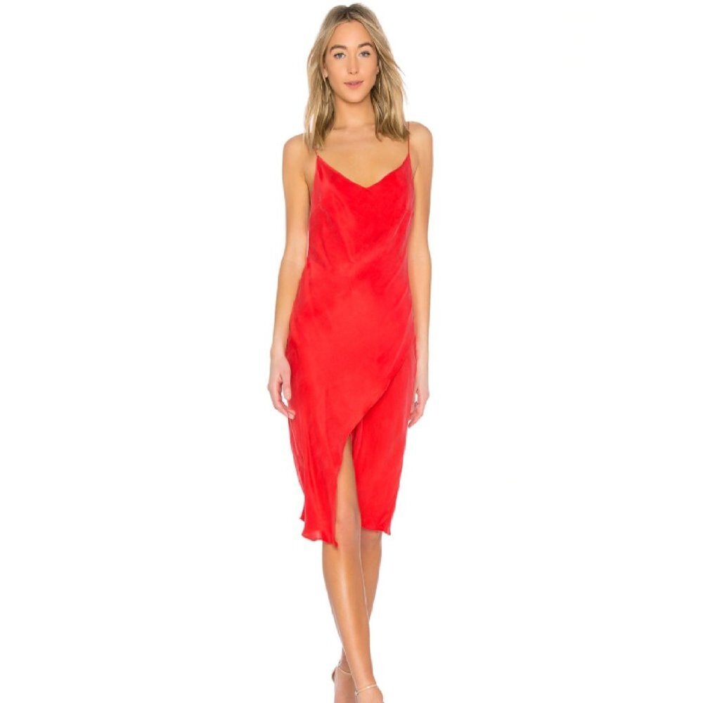 Winona Australia REVOLVE Red Breeze Wrap Midi Dress Cocktail Formal XS